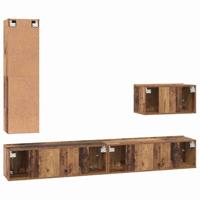 Tv-meubelset 4 pcs Oud hout 30.5 x 30 x 110 cm Bewerkt hout - thumbnail