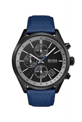 Horlogeband Hugo Boss HB-297-1-34-3048 / HB659302838 Leder Blauw 22mm Horlogeband Hugo Boss HB-297-1-34-3048 / HB659302838 Leder Blauw 22mm