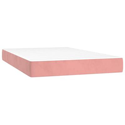 Boxspring met matras fluweel roze 120x200 cm