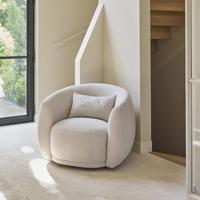 Rivièra Maison Draaifauteuil 'Leonardo' Chenille Jacquard, kleur Glossy Flax - thumbnail