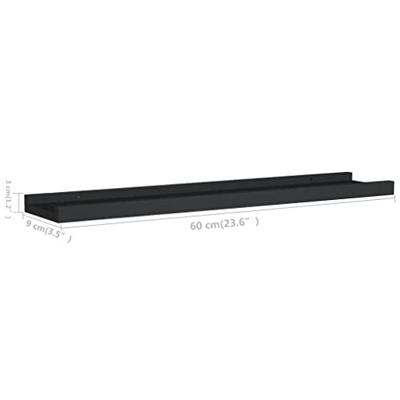 VidaXL Fotoplanken 2 st 60x9x3 cm mdf zwart