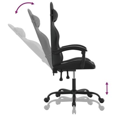 Gamestoel draaibaar kunstleer zwart