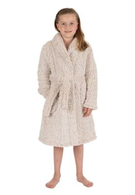 Pastunette kinderbadjas teddy fleece - lichtbruin-152