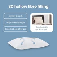 VidaXL Hoofdkussen met kussen wit 61 x 41 x 20 cm polyester - thumbnail