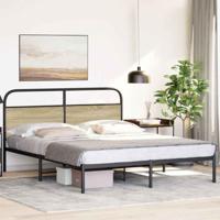 Bedframe zonder matras bewerkt hout sonoma eikenkleur 150x200cm - thumbnail