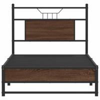 Bedframe zonder matras bewerkt hout bruin eikenkleur 75x190 cm - thumbnail