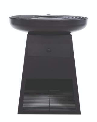 Havana BBQ Grill Plancha Zwart Vuurschaal Fire Pit Staal Houtopslag