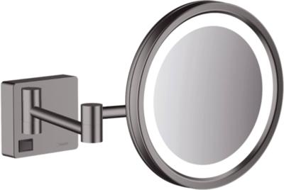 Hansgrohe Scheerspiegel AddStoris Met LED Licht Geborsteld Zwart Chroom Hansgrohe Scheerspiegel AddStoris Met LED Licht Geborsteld Zwart Chroom