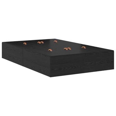 Opbergbedframe Zwart eiken 236.5 x 120 x 31.5 cm Bewerkt hout