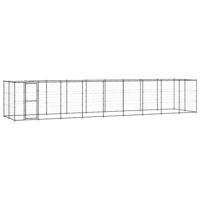 Hondenkennel met dak 21,78 m² staal - thumbnail