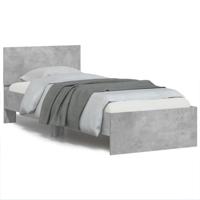 Bedframe met hoofdbord en LED-verlichting betongrijs 90x200 cm - thumbnail