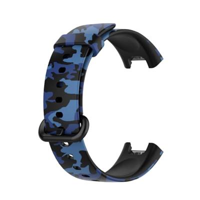 By Qubix - Siliconen band met print - Camouflage blauw - Compatible met Xiaomi Mi Watch Lite/Redmi Watch - Compatible Xiaomi bandje