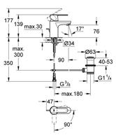 Wastafelkraan GROHE Get S-size ES met Waste Chroom - thumbnail