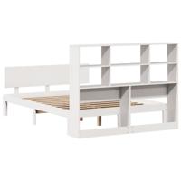 Bed met boekenkast zonder matras grenenhout wit 140x190 cm - thumbnail