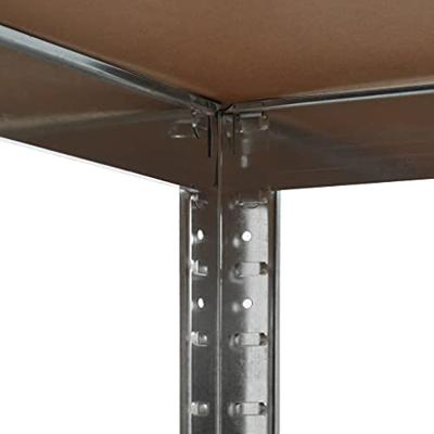 Opbergrek 90x90x180 cm staal en MDF zilverkleurig