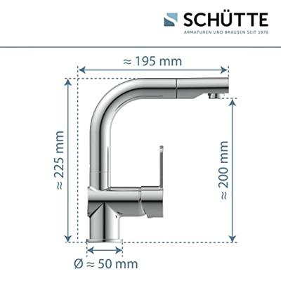 Wastafelkraan Schutte London Mengkraan Uittrekbare Uitloop Eéngreeps Met Click Waste Chroom