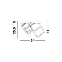 Lyora Vierkante plafondlampGabbia zwart - 9818241 - thumbnail