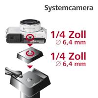 Hama 4154 Quick Release Plaat voor Statieven Star 61/62/63 met Videopin, Zwart - thumbnail