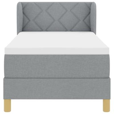 Boxspringbed met matras stof lichtgrijs 80x200 cm