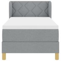Boxspringbed met matras stof lichtgrijs 80x200 cm - thumbnail