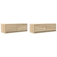 Tv-meubels 2 st 80x31x25,5 cm bewerkt hout sonoma eikenkleurig - thumbnail