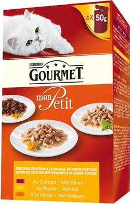 Gourmet Mon Petit Intense met gevogelte natvoer kat 8 x (6 x 50 g)