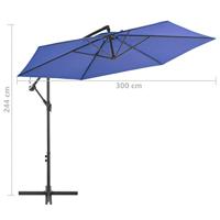 VidaXL Zweefparasol met aluminium paal 300 cm blauw - thumbnail