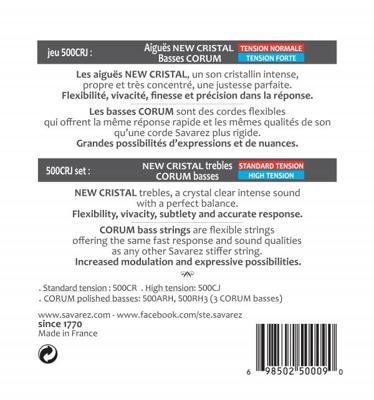 Savarez New Cristal Corum 500-CRJ hybrid tension snarenset