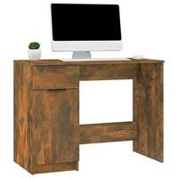 Bureau 100x50x75 cm bewerkt hout gerookt eikenkleurig - thumbnail