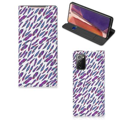 Samsung Galaxy Note20 | Hoesje met Magneet | Feathers Color Samsung Galaxy Note20 | Hoesje met Magneet | Feathers Color