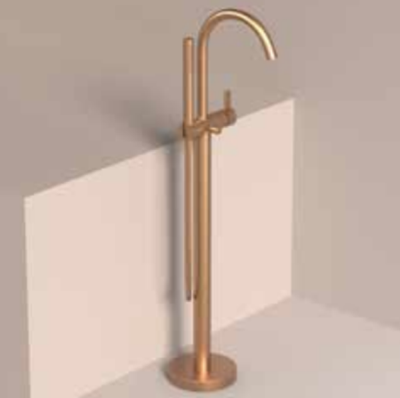 IVY Pact Badmengkraan Vrijstaand - draaibare uitloop - 150cm - Doucheslang - Staafhanddouche - Zwart chroom PVD 6303077