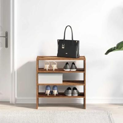VidaXL Schoenenrekken 2 st stapelbaar 60x30x30,5 cm oud houtkleurig
