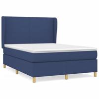 Boxspring met matras stof blauw 140x190 cm - thumbnail