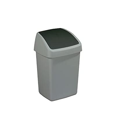 Sunware Delta Prullenbak Met Swingdeksel 10 L Zilvergrijs