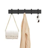 Langwerpige Kapstok met 5 Dubbele Haken, Zwart - thumbnail