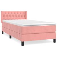 Boxspring met matras fluweel roze 90x190 cm - thumbnail