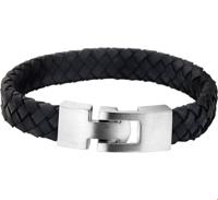 TFT Armband Staal Leer 11,5 mm 18,5 cm - thumbnail