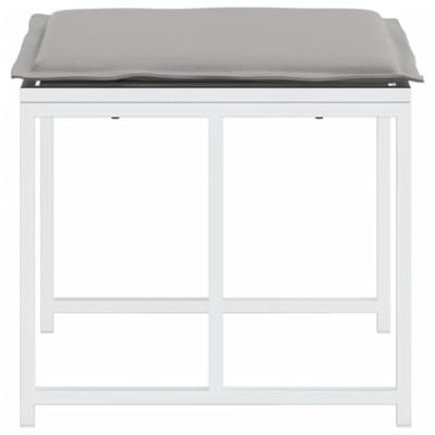 Tuinkrukken 4 st met kussens staal en textileen wit Tuinkrukken 4 st met kussens staal en textileen wit