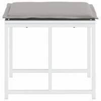 Tuinkrukken 4 st met kussens staal en textileen wit - thumbnail