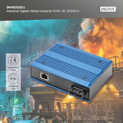 Digitus DN-652102-1 Mediaconverter LAN 10 / 100 / 1000 MBit/s Digitus DN-652102-1 Mediaconverter LAN 10 / 100 / 1000 MBit/s