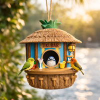 Tiki Bar Vogelhuisje - Weerbestendig - 19x17x17 cm - thumbnail