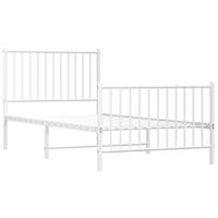 Bedframe met hoofd- en voeteneinde staal wit - thumbnail