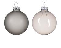 Kerstbal glas d6 cm marmer grijs 6st kerst Decoris - Decoris - thumbnail