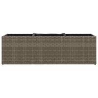Plantenbakken met 3 potten 2 st 105x30x32 cm poly rattan grijs - thumbnail