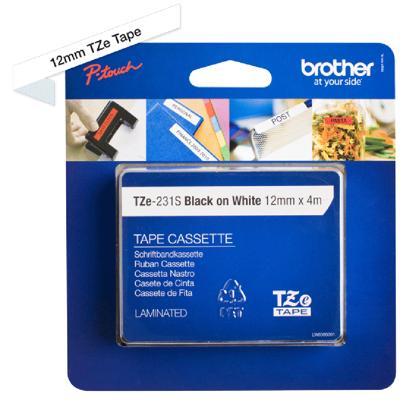 Brother TZe, TZ TZe-231S Tapekleur: Wit Tekstkleur:Zwart 12 mm 4 m Brother TZe, TZ TZe-231S Tapekleur: Wit Tekstkleur:Zwart 12 mm 4 m