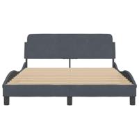 Bedframe zonder matras 140x200 cm fluweel donkergrijs - thumbnail