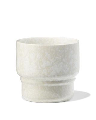 HEMA Cappuccinomok 350ml aardewerk spikkel wit (groen)