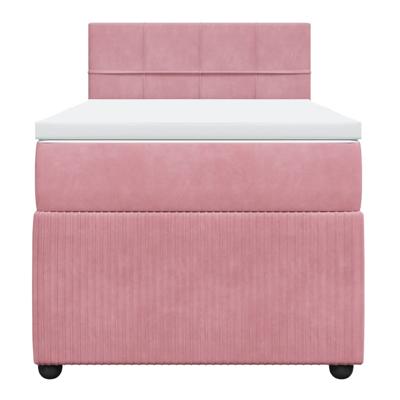 Boxspring met matras fluweel roze 120x190 cm