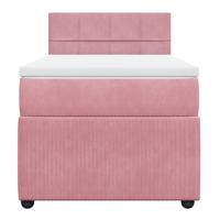 Boxspring met matras fluweel roze 200x200 cm - thumbnail