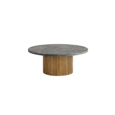 Tower Living Ronde Salontafel 'Palazzo' Teakhout en mineraal stucwerk, 100cm